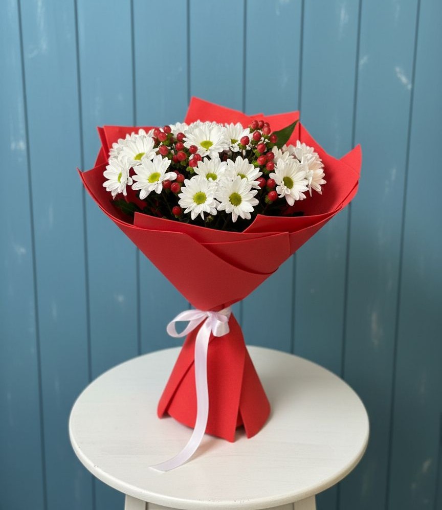 Букет цветов из: Хризантемы в Машково