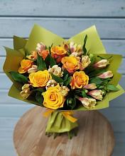 Букет цветов из:  Альстромерии и Розы в Машково