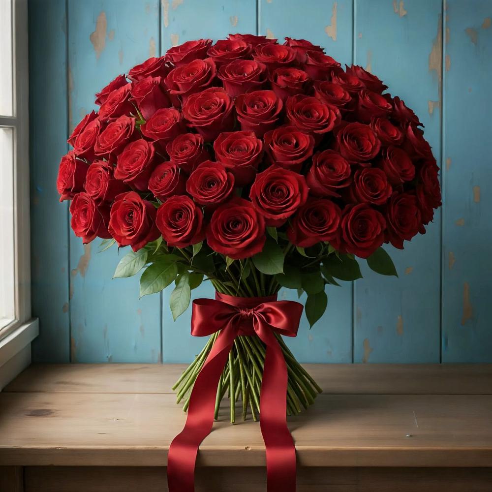 Букет Красные розы Блэк Меджик в Машково