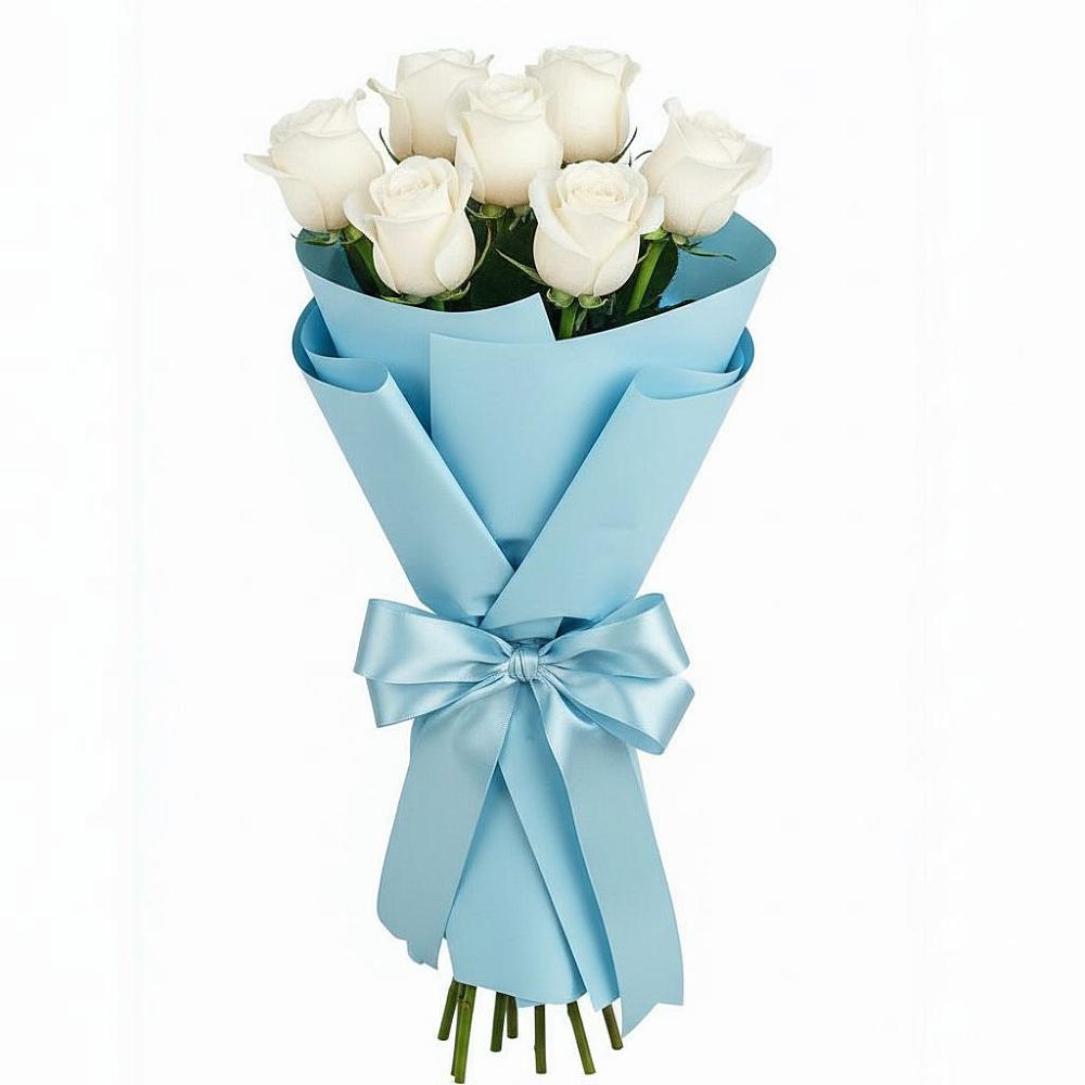 Букет 7 белых роз Проуд в Машково