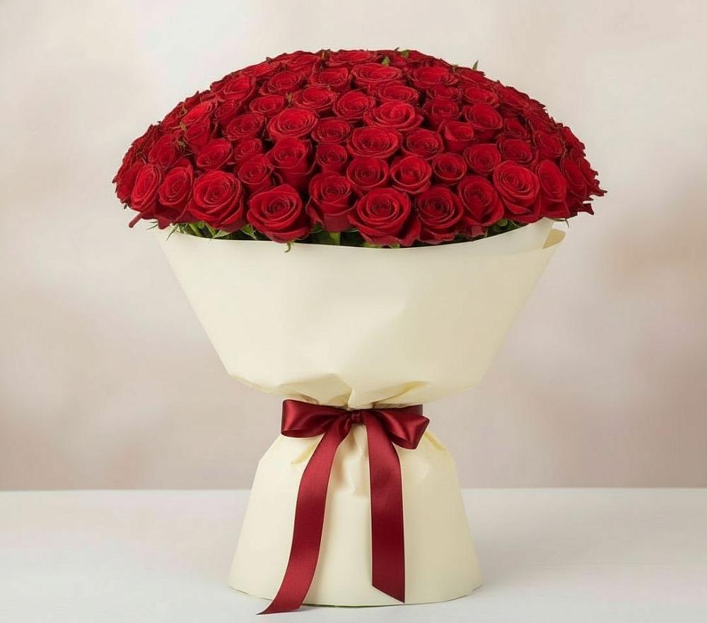 Букет 101 Красная роза Милано в Машково