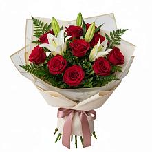 Букет цветов из:  Лилии и Розы в Машково