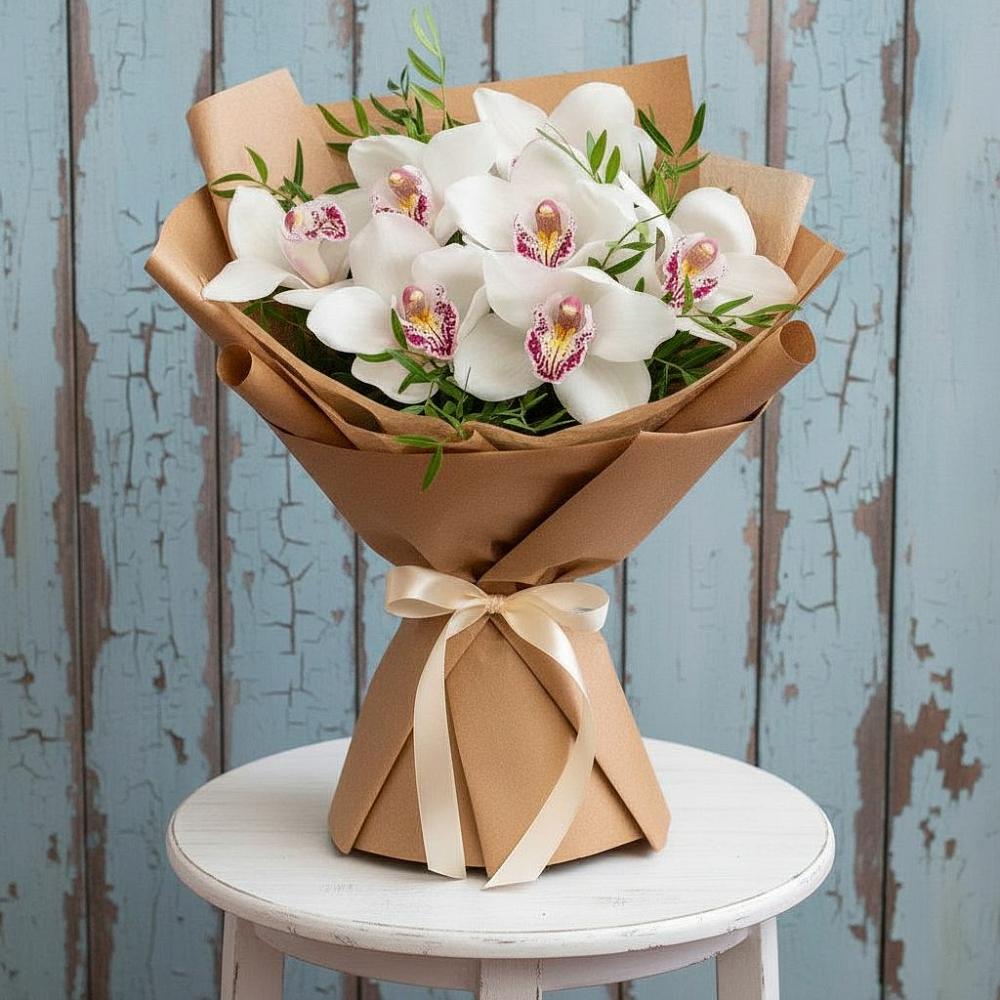Букет цветов из: Орхидеи и Розы в Машково