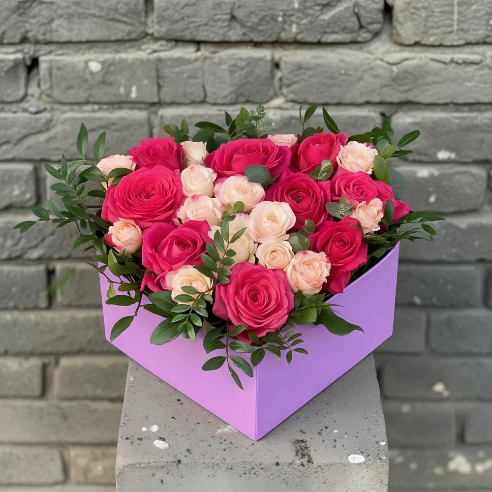 Цветочная композиция из Розы в коробке в Машково