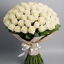Букет 101 беля роза Белоснежка в Машково