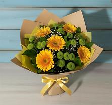 Букет цветов из:  Герберы и Хризантемы в Машково