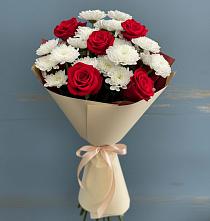 Букет цветов из:  Розы и Хризантемы #REPLACE_PRED# Машково
