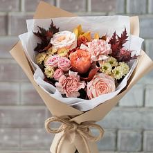 Букет цветов из:  Гвоздики, Хризантемы и Розы в Машково