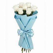 Букет 7 белых роз Проуд в Машково