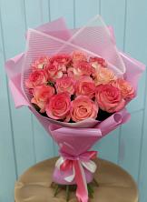 Букет 15 Розовых роз Равель в Машково