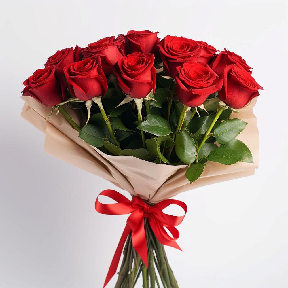 Букет 11 Красных роз Эдлесс Лав в Машково